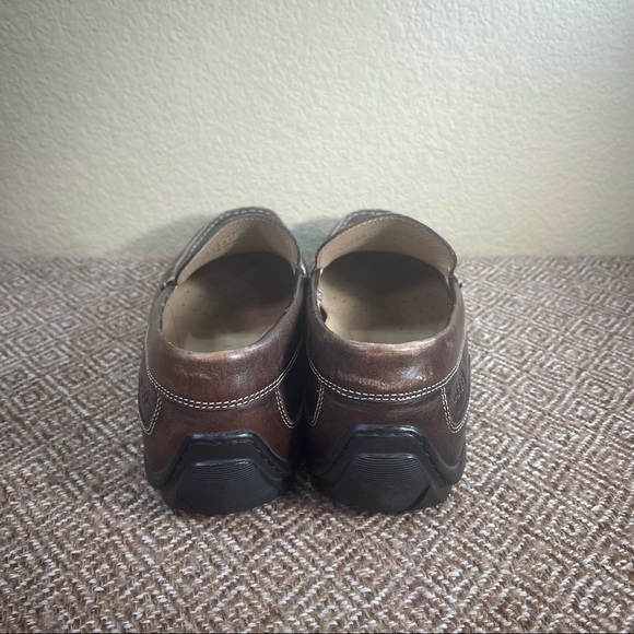 Ecco Driving Moc Men EU 41 US 8 Slip-On Loafers Brown Leather Shoes Career EUC - Picture 3 of 9